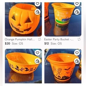 Orange Halloween Pumpkin Bucket